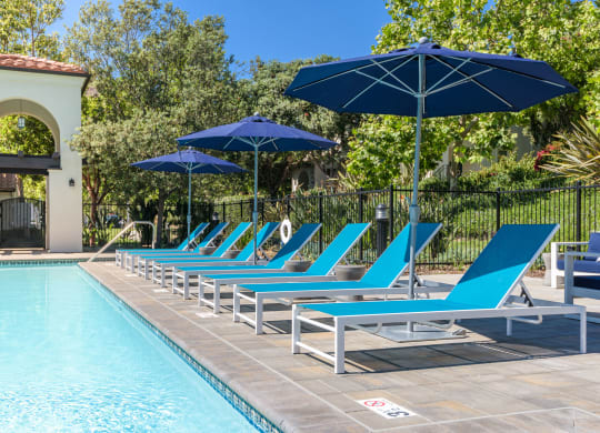 Poolside with Lounge Chairs at Mission Hills, California, 93012