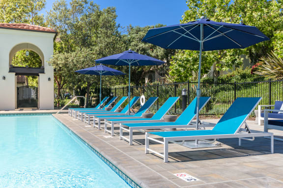 Poolside with Lounge Chairs at Mission Hills, California, 93012