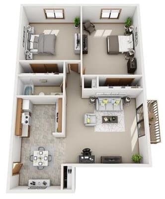 2 bed 1 bath apartment in ST Cloud MN