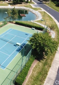 Aerial View of Tennis Court at Bridford Lake Apartments, Greensboro, North Carolina