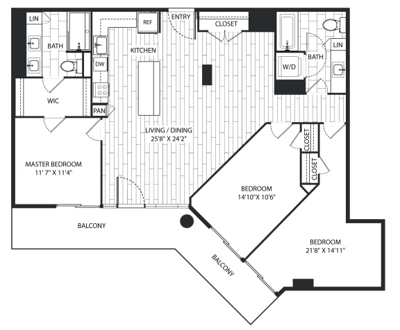 Redwood Floor Plan Redwood Floor Plan at The Sur, Arlington, 22202