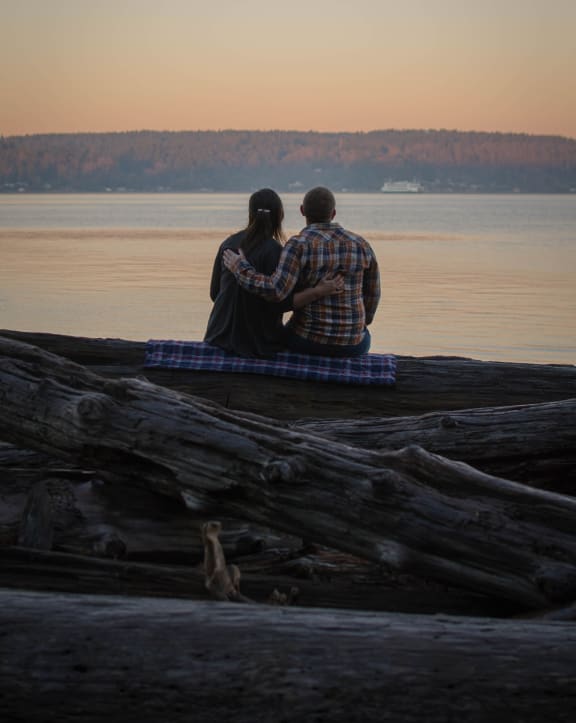 Couple in sunset
