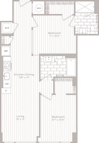 1 bedroom 1 bath P at Artline Apartments, Washington-DC