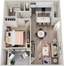 GoGo West Apartments 1 Bedroom 1 Bath Floor Plans