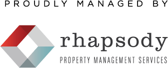 a red and blue logo with the words proudly managed by the company