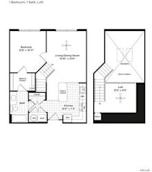 1 bed 1 bath A6al  Floor Plan at 800 Carlyle, Alexandria, 22314