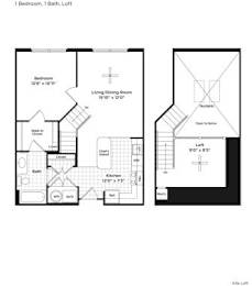 1 bed 1 bath A6al  Floor Plan at 800 Carlyle, Alexandria, 22314