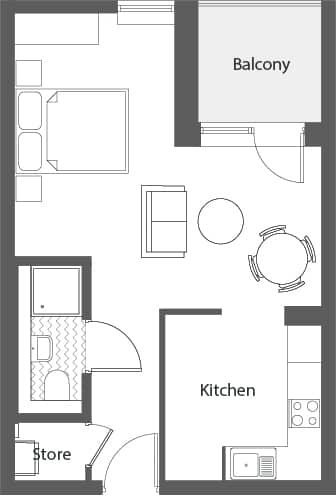 Floor Plan  Studio Apartment