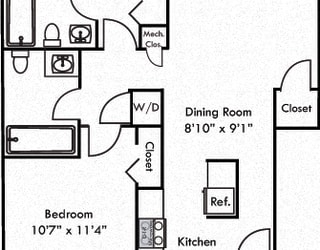 The Hawthorne. 2 bedroom apartment. Kitchen with bartop open to living/dinning room. 2 full bathroom. large closets. Patio/balcony.