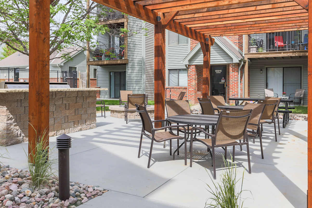 Greenfield Apartments patio area - Omaha, NE