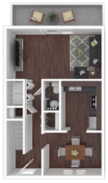 Floor Plan 2 Bedroom Townhome