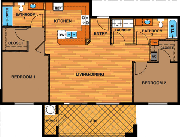 Continental Reserve 2 Bedroom Medium Floor Plan