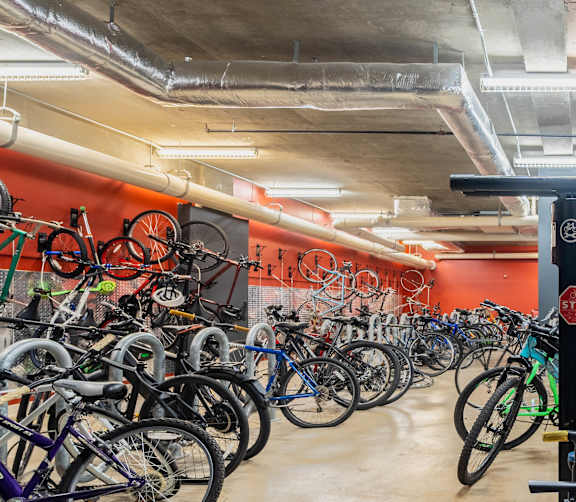 Bike storage room at Lex and Leo at Waterfront Station in Washington DC 20024