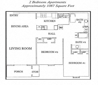 Floor Plan  2 Bed | 2 Bath