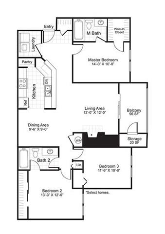 C1_2 Floor Plan at Latitudes Apartments