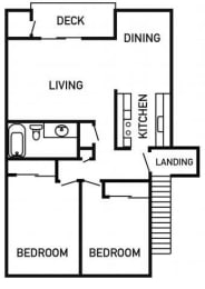 Floor Plan  Francis Park Apartments 2x1 Floor Plan 926 Square Feet