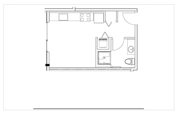Floor Plan  Studio, 1 Bath-D