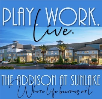 Addison at Sunlake live play work flyer
