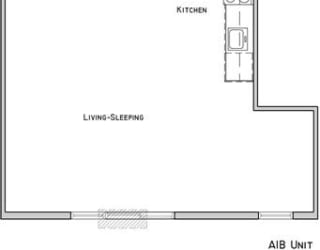 Dewey studio floor plan at Villas of Omaha at Butler Ridge