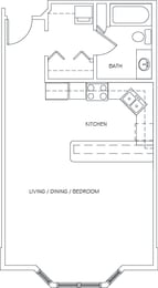 583 sq ft studio