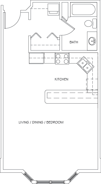 583 sq ft studio