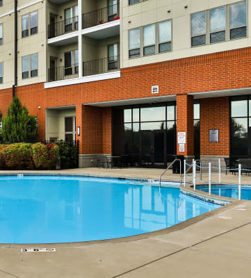 Sparkling swimming pool at The Streets of St. Charles, Missouri, 63303