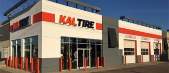 A Kaltire storefront with a red and white color scheme.