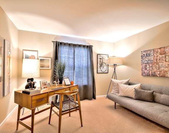 Home office with desk and sofa at Rosemeade Apartments, Roseville, CA 95661