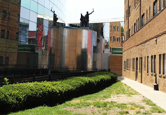 Green space outside at The Ambassador at Library Square, Indianapolis, Indiana