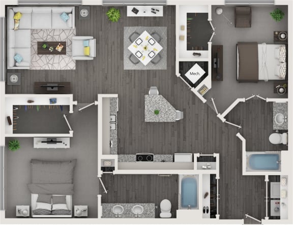 a 2132 sq ft apartment with roommates