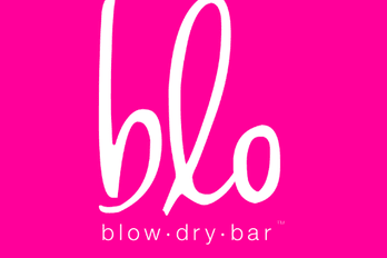 A pink sign with the word "blow" in large white letters.