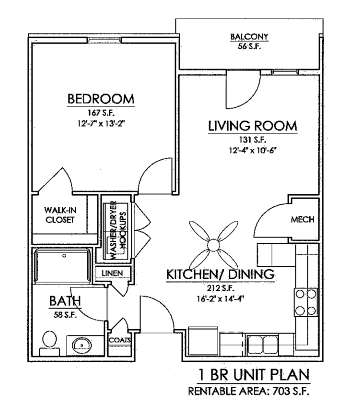 Floor Plan  1 Bedroom