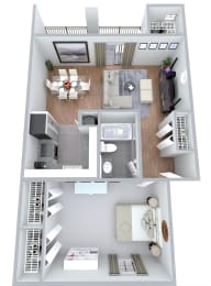 1 bedroom, 1 bath Floor Plan at Emerald Bay, North Carolina