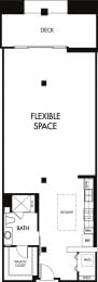 E 1,012 Sq. Ft. Floor plan at Trio Apartments, California, 91101