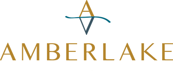 A graphic with a brown background and a blue shape in the center.