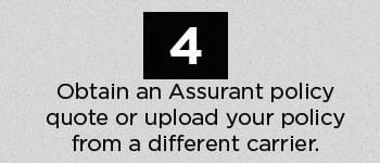 obtain an assault policy quote or upload your policy from a different carrier font