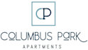 Columbus Park Apartments logo with a blue background.