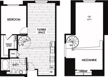 I 911 Sq. Ft. Floor plan at Trio Apartments, Pasadena, California