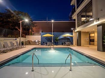 Twilight Pool at Link Apartments® Glenwood South, Raleigh
