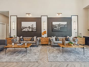 Community Clubhouse with Lounge Furniture at Alta 3Eighty Apartments located in Aubrey, TX-SMLGAL.
