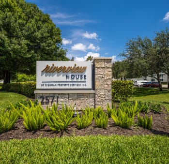Entrance Sign at Riverview House Senior Apartments in Lake Worth FL