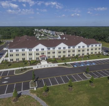 Aerial view of Meadow Green Senior Apartments  in Toms River NJ