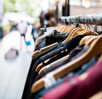 Clothing display on the street