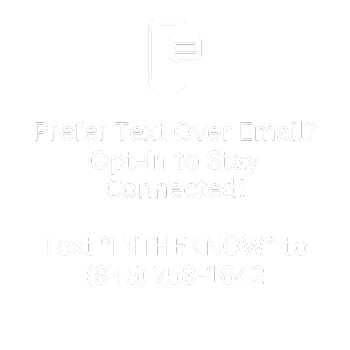 A black background with white text advertising a service to prefer text over email and stay connected.