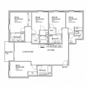 a blue and white floor plan of a house