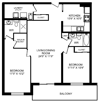 Two Bedroom Floor Plan