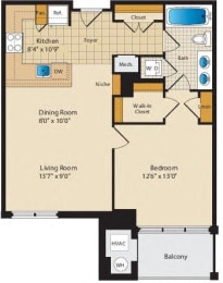one bedroom apartments with balcony in Arlington VA