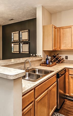 Kitchen at The Landings Apartments, Bellevue, NE 68123