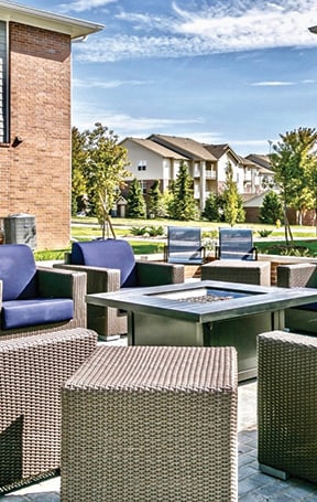 Outdoor area at The Landings Apartments, Bellevue, NE 68123