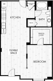 D 898 Sq. Ft. Floor plan at Trio Apartments, California